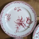 Three Fontanges Sarreguemines flat plates