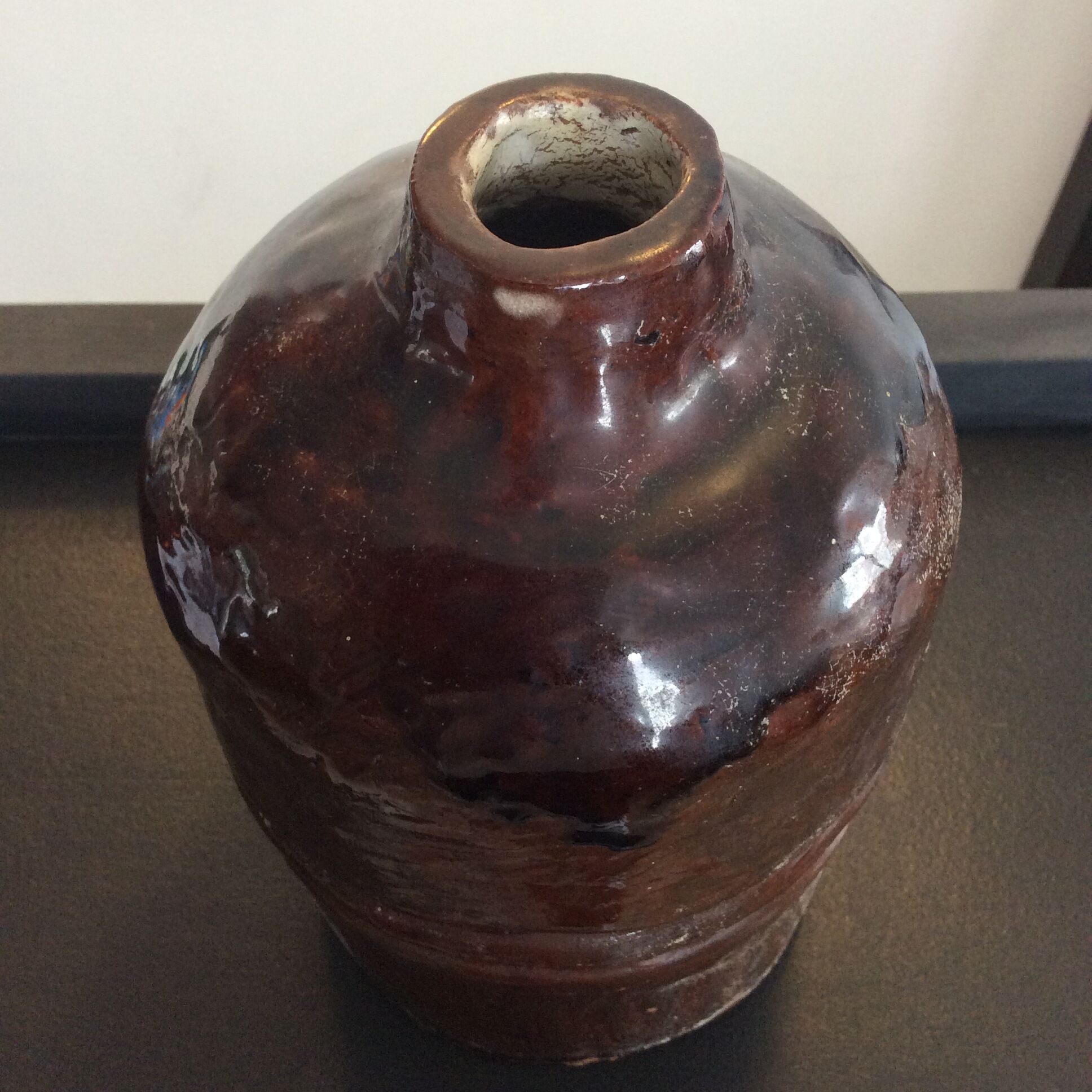 Vintage brutalist terracotta vase