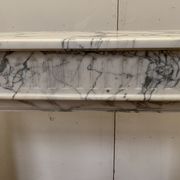 Louis XVI style fireplace in white marble veined carrara XIXth century