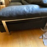 black leather sofa