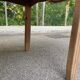 Extensible farmhouse dining table stripped in raw solid oak 1950