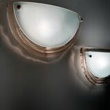 Murano glass half moon wall lights from the 80s (X2)