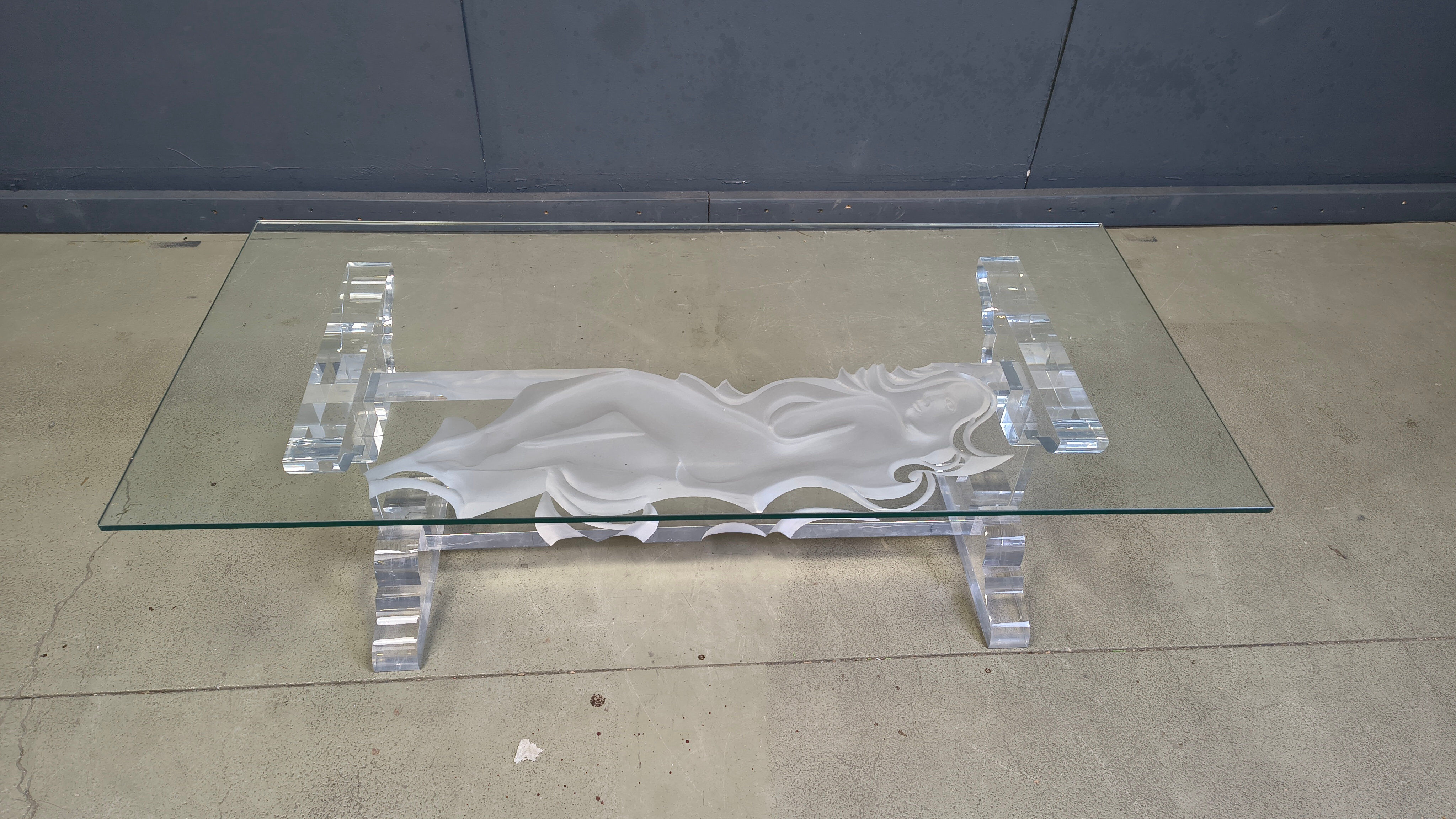 Acrylic coffee table by Fabian Art, 1980s
