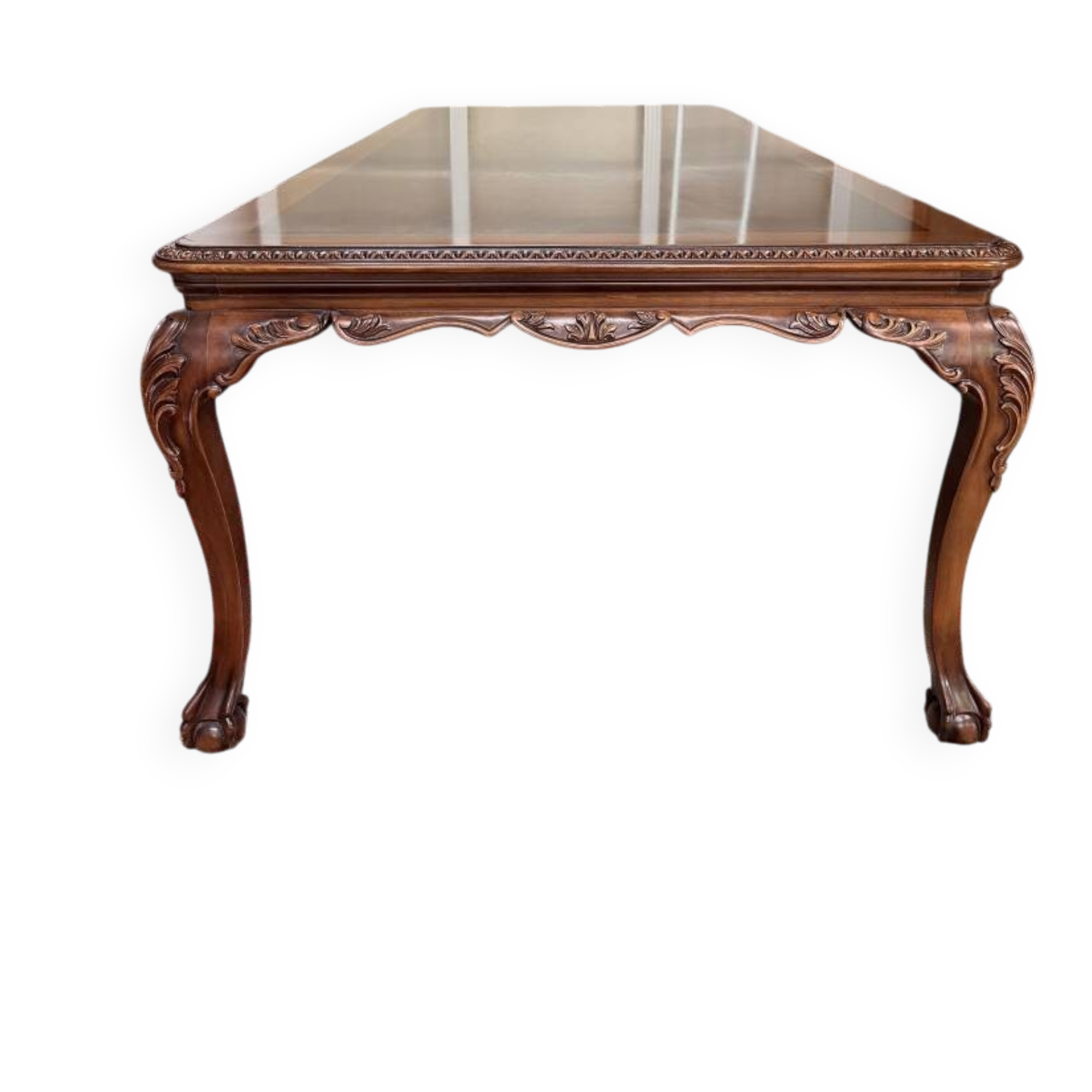 Table à manger classique en bois de ronce anglais
