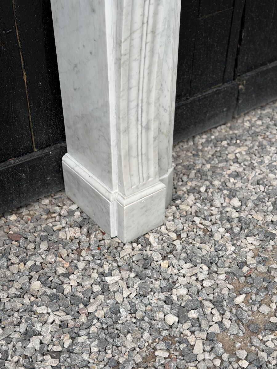 Louis XVI style Carrara marble fireplace circa 1880