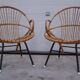 Paire de fauteuils corbeille en rotin