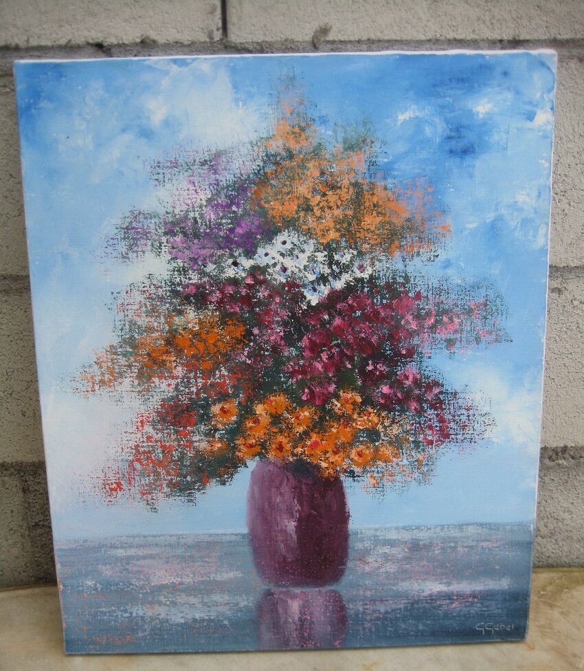 Multicolored bouquet, signed gebel