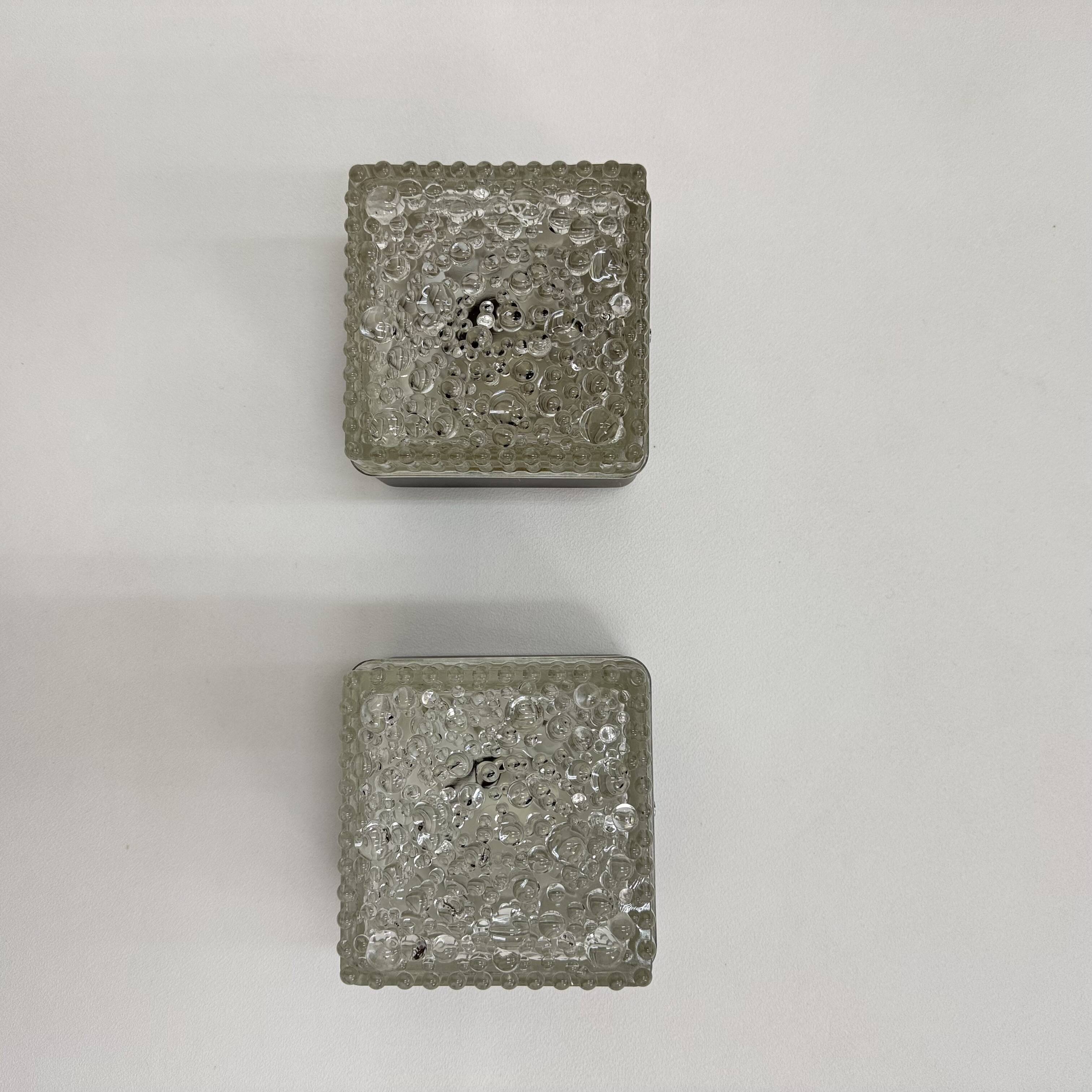 Set of 2 Staff leuchten bubble glass wall lamps , 1970s Germany