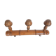 Porte-manteaux d'école en bois, 3 têtes, vintage français , années 50