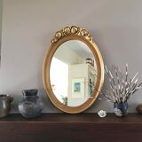 Oval mirror carved gilded wood