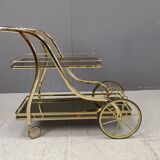 Vintage brass drinks trolley, 1970s