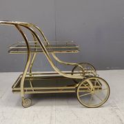 Vintage brass drinks trolley, 1970s