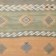 Tapis coureur vintage en kilim rayé vert clair, 63x180 cm
