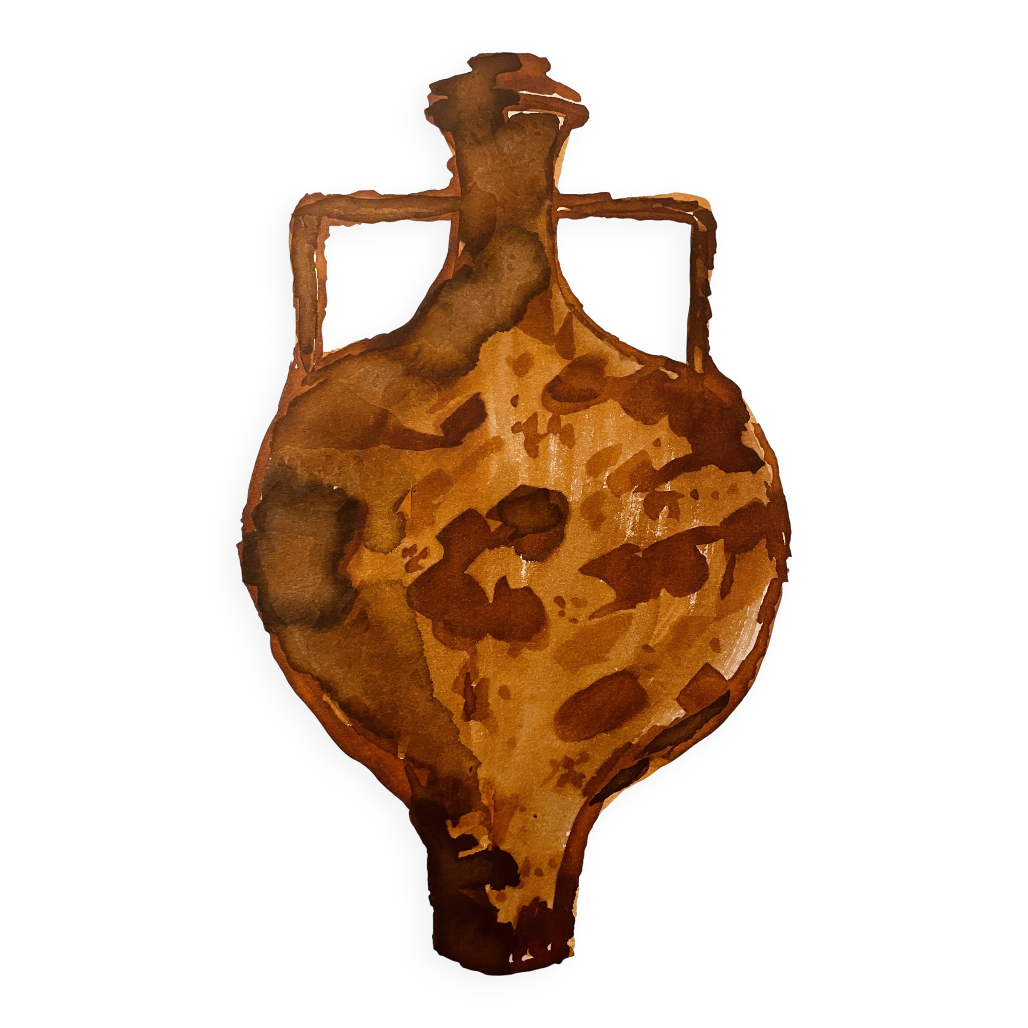 Watercolour and ink table vase Wabi Sabi collection Morocco