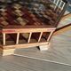 Large octagonal wooden marquetry platter