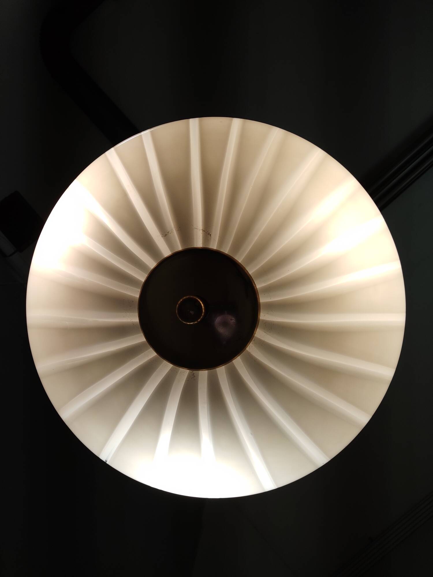 Vintage Murano Glass and Brass Ceiling Light in Neoclassical Style, Italy