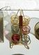 Brass liquor service and multi-color glasses Gold Display Mid-Century 1950s-60s