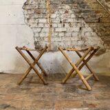 Pair of vintage bamboo fisherman's stools