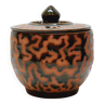 Covered pot in glazed terracotta ceramic