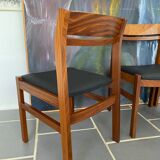 Set 4 Scandinavian teak chairs vintage 60s