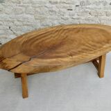 Solid wood coffee table, tree trunk