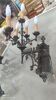 Pair of 19th-century bronze cathedral wall sconces with 5 lights