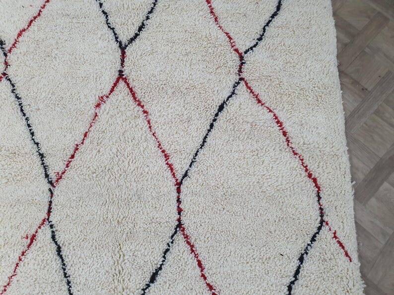 Tapis en laine fait main berbère taille 100 x 200 cm