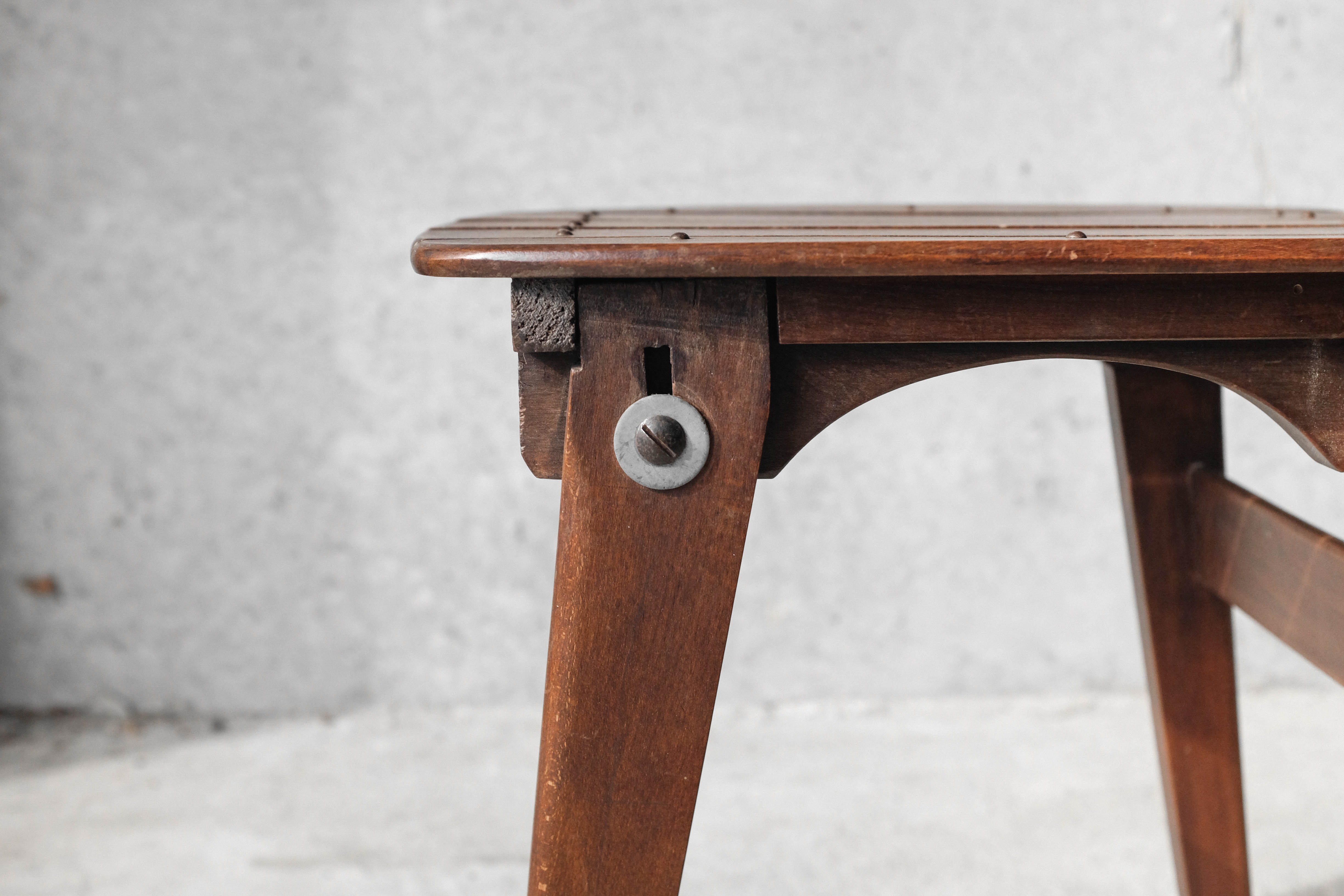 Pair of solid wooden stool - 1950