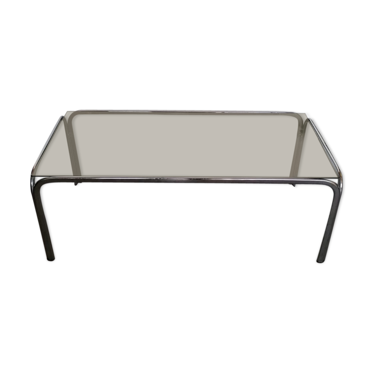 Glass and chrome coffee table