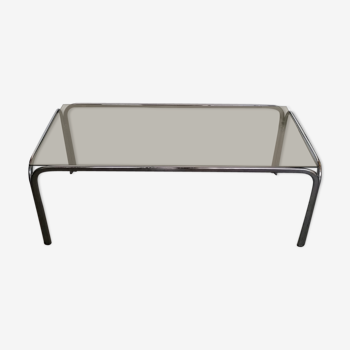 Glass and chrome coffee table