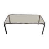 Glass and chrome coffee table