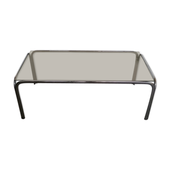 Glass and chrome coffee table