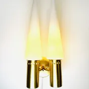 Brass Coloured Double Wall Lamp By Hans-Agne Jakobsson For Markaryd, Sweden, 1960'S