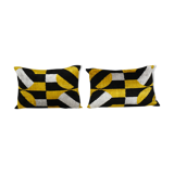 Silk ikat yellow pillowcase