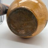 Poterie, jarre, cruche ancienne en terre cuite vernissée jaune et vert, France