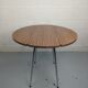 Foldable brown formica table compass legs