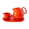Red ceramic tea set West Germany 1960