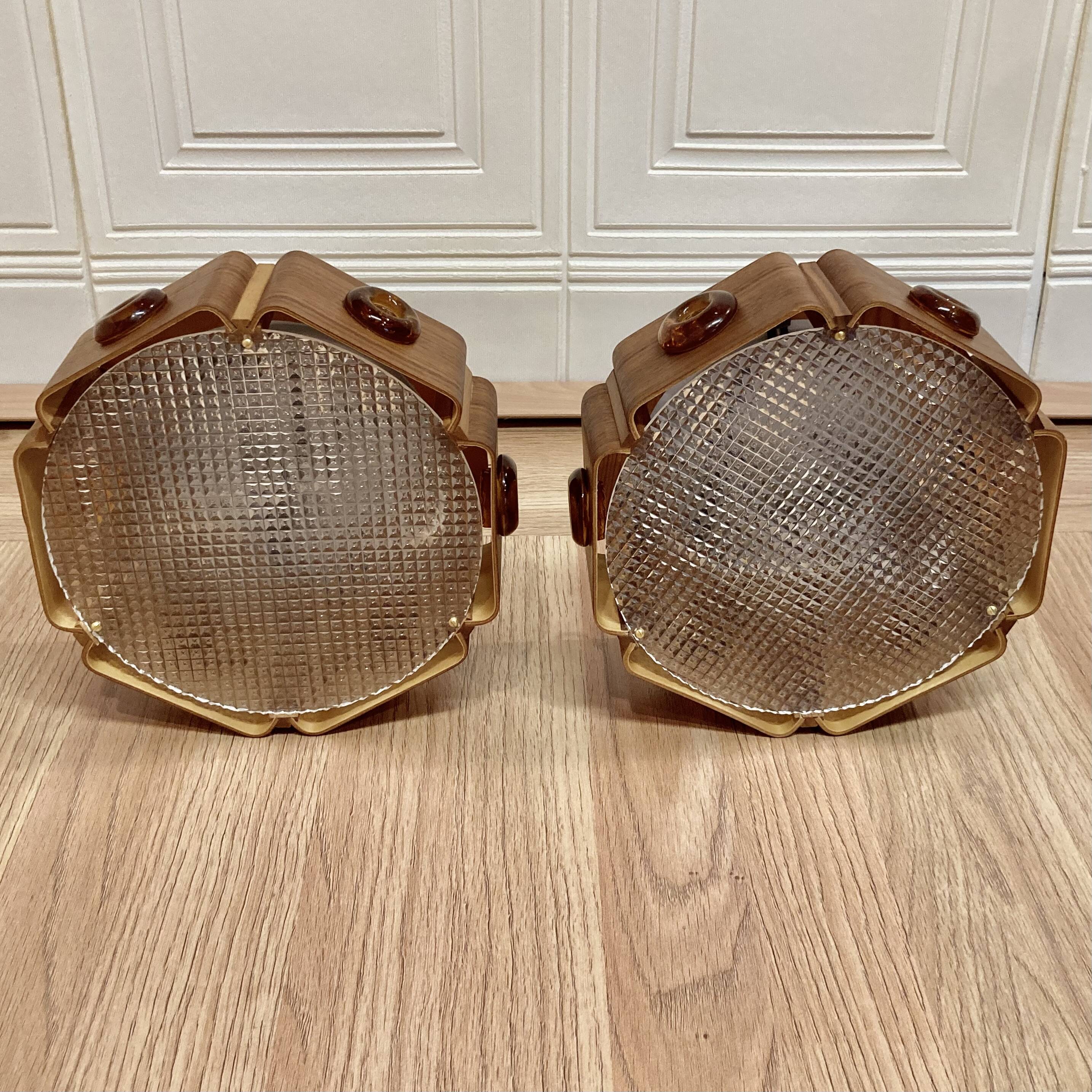 Pair of wall lights 1950 scandinavian design.