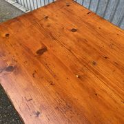 Large Alsatian bistro coffee table in fir French bistro table 1930