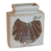 Scandinavian ceramic vase with stylised bird decoration.