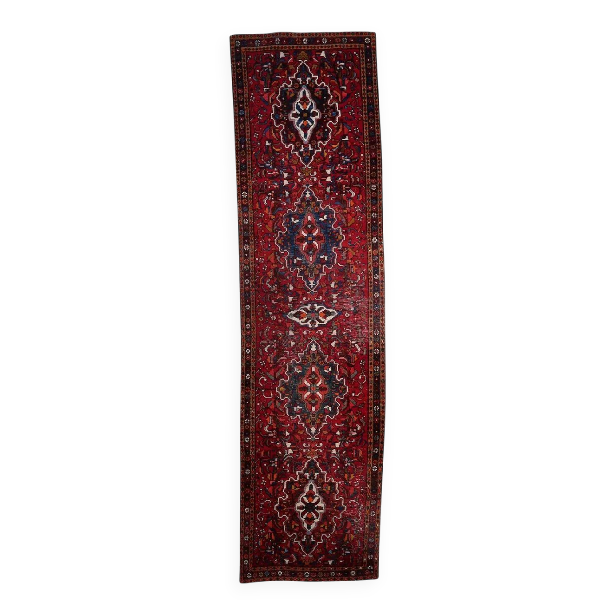Handmade antique Persian Karajeh runner 97cm x 370cm 1920s - 1C1166