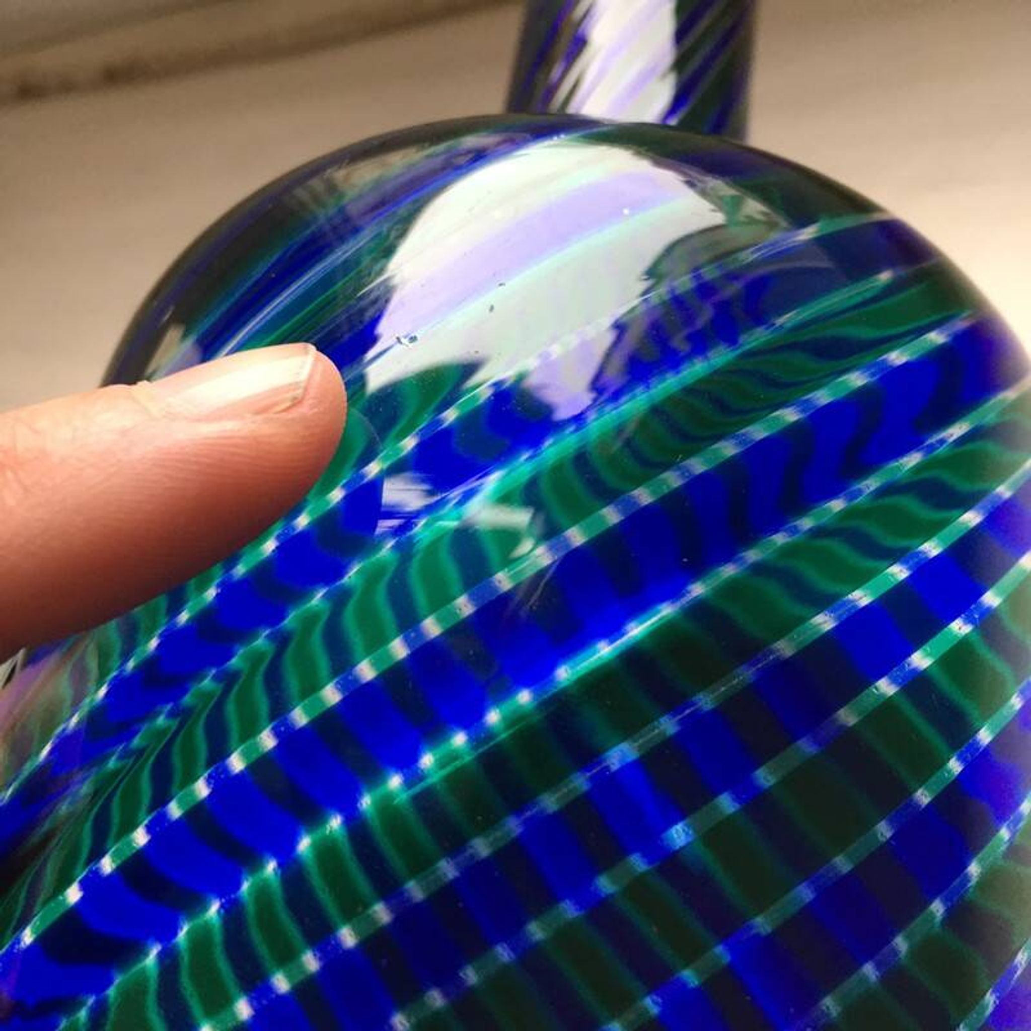Salviati Murano glass “cane” carafe