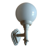 Wall lamp, cast iron and opal glass