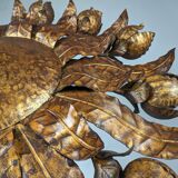 Large gilt floral sunurst lamp 1950s