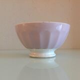 Purple and white ribbed bowl / vintage 50s-60s