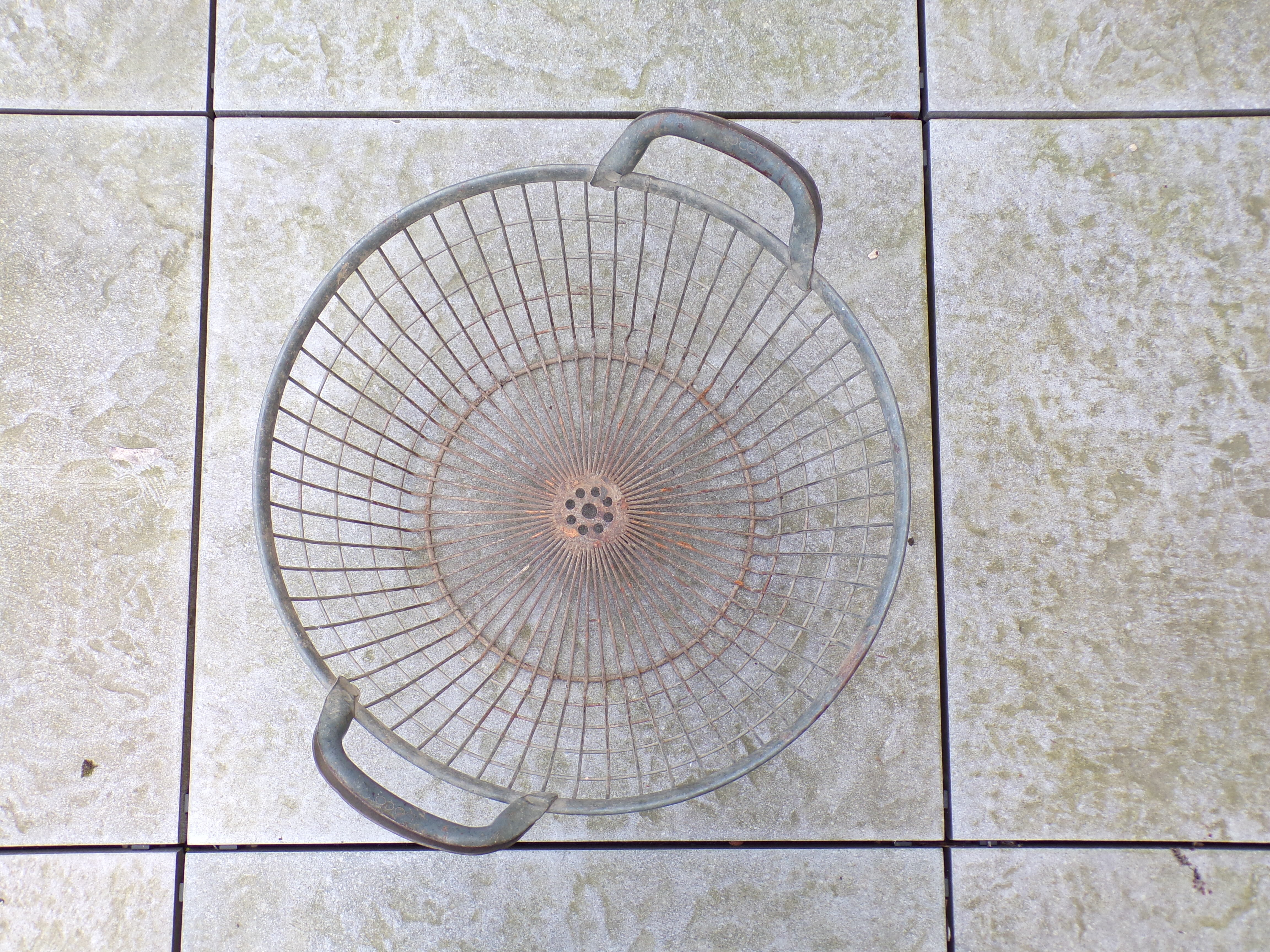 Old mesh basket for fruits and vegetables