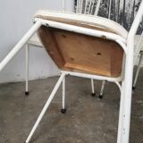 Set of 4 vintage chairs in metal and Skai