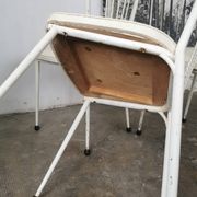 Set of 4 vintage chairs in metal and Skai