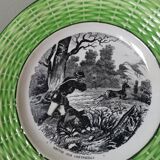 Vintage Sarreguemines Digoin France plate beaten with deer