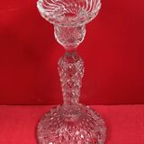 chandelier Pair of large glass moulded candlesticks 23 cm